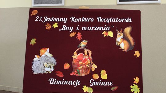 Eliminacje gminne 27. Jesiennego Konkursu Recytatorskiego – „Sny i marzenia”