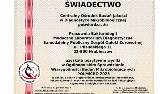 Laboratorium i Pracownia Bakteriologii z Certyfikatami Jakości