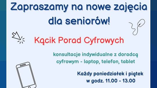 MBP: Nowe zajęcia dla Seniorów w Kąciku Porad Cyfrowych