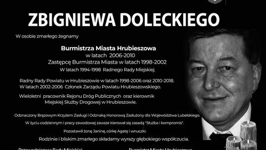 Żegnamy Burmistrza Zbigniewa Doleckiego