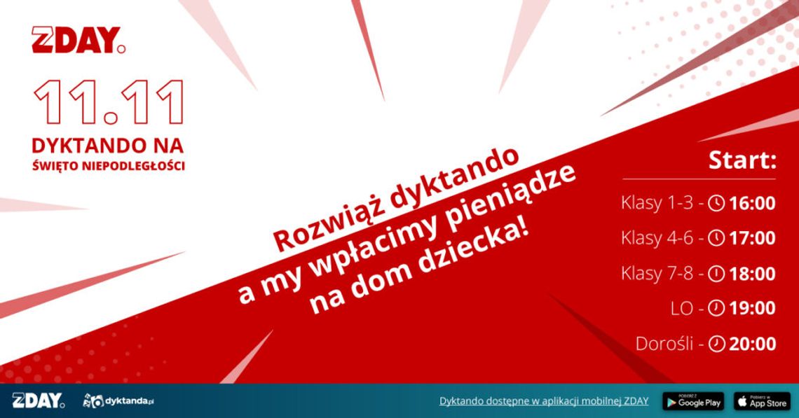 Charytatywne Dyktando z okazji Święta Odzyskania Niepodległości