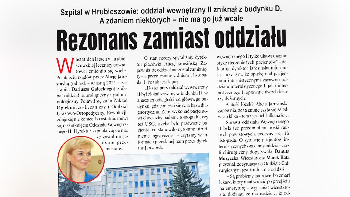 HRUBIESZÓW: Oddział już zamknięty jest? - Nie. To tylko przenosiny - mówi dyrektor