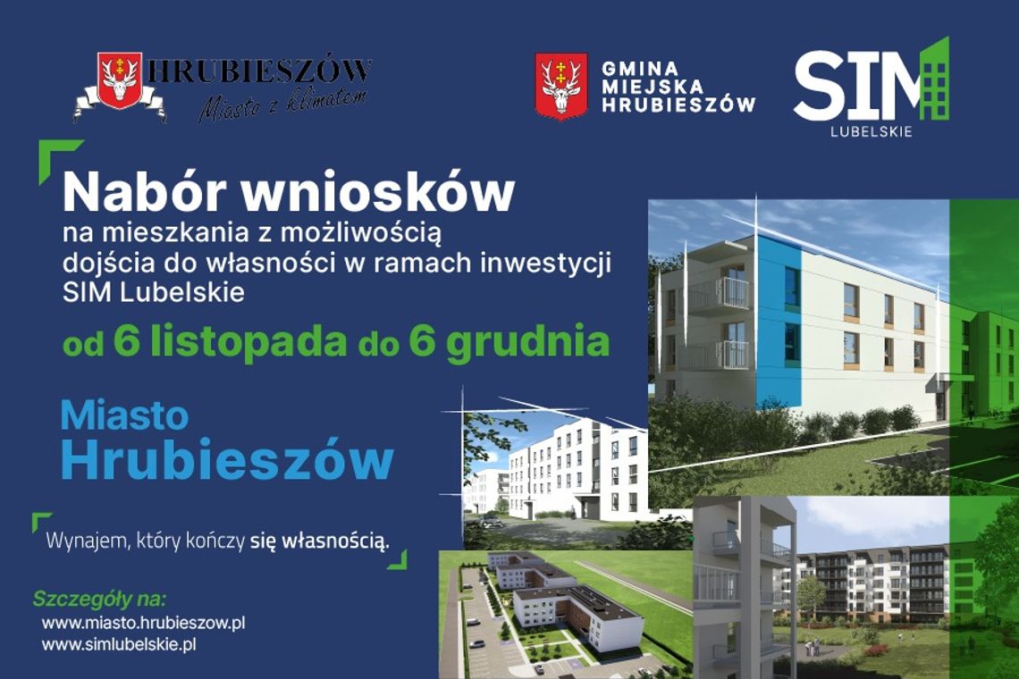 Nabór wniosków na mieszkania w ramach inwestycji SIM Lubelskie